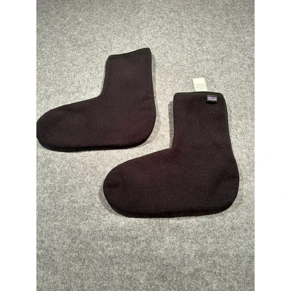 Patagonia Worn Wear Black Fleece Booty Liners Mens Warm Winter Socks Boot Insert
